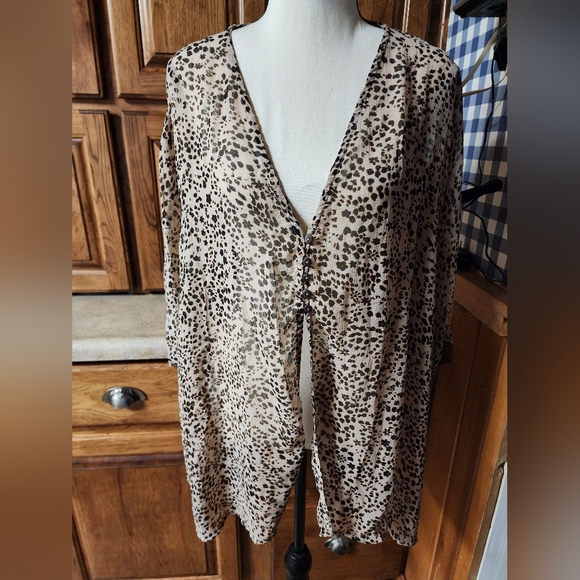 Intimately By Free People Animal Print Sheer Blouse Size S - Picture 9 of 10